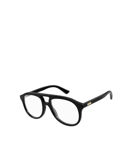 Gucci White Eyewear Aviator Frame Glasses for men