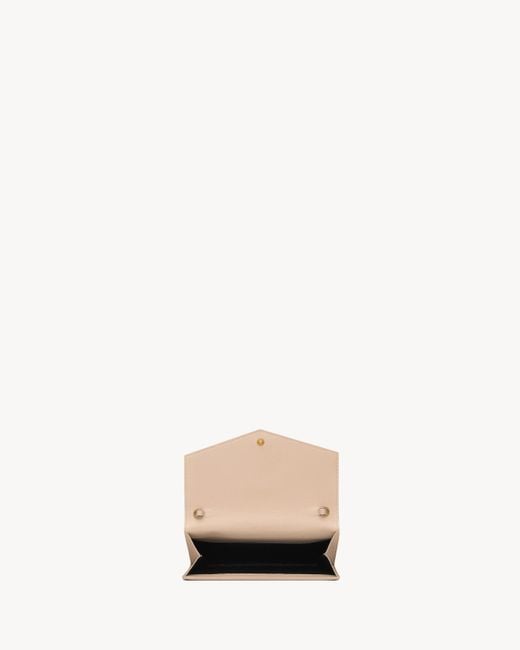 Saint Laurent White Uptown Chain Wallet
