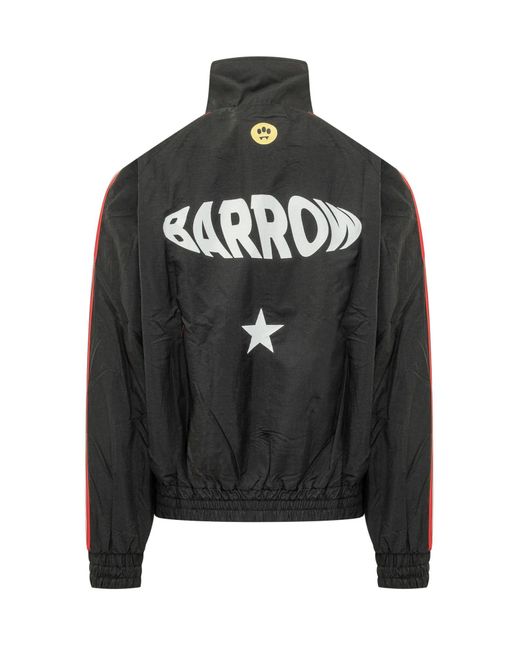 Barrow Black Logo Stripe Track Jacket for men