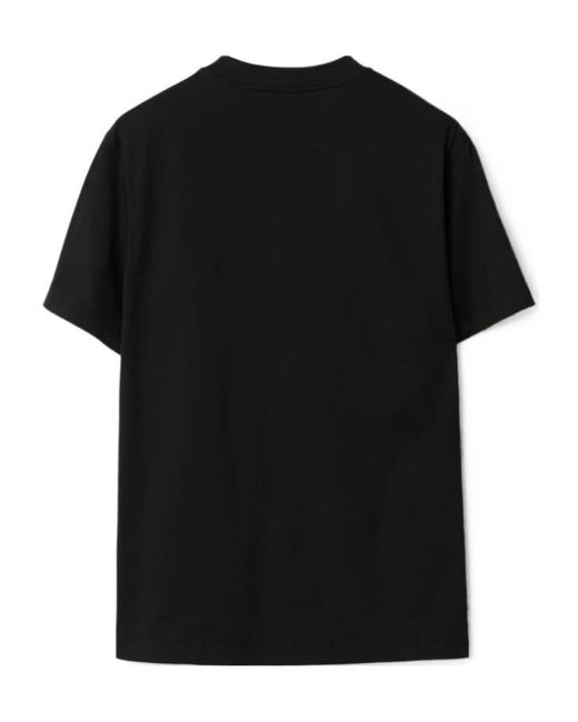 Burberry Black Edk Embroidered Crewneck T-Shirt for men