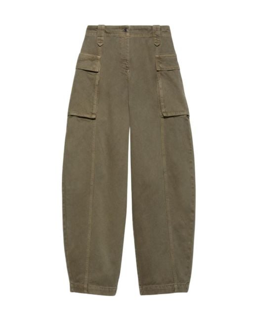 MAX&Co. Green Barrel-Leg Cargo Trousers