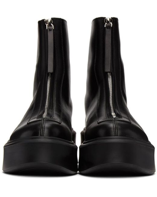 The Row Black Zipped Ankle Boots