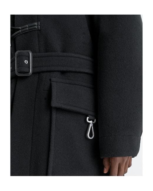 Lemaire Black Belted Toggle-Fastening Coat