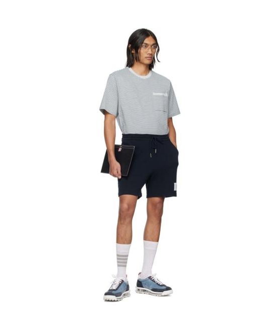 Thom Browne Gray Striped Crewneck T-Shirt for men