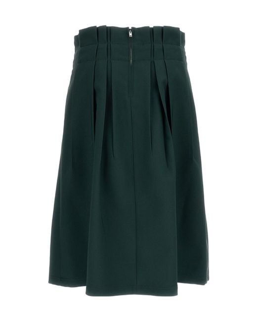 Marni Green Pleated Midi Skirt