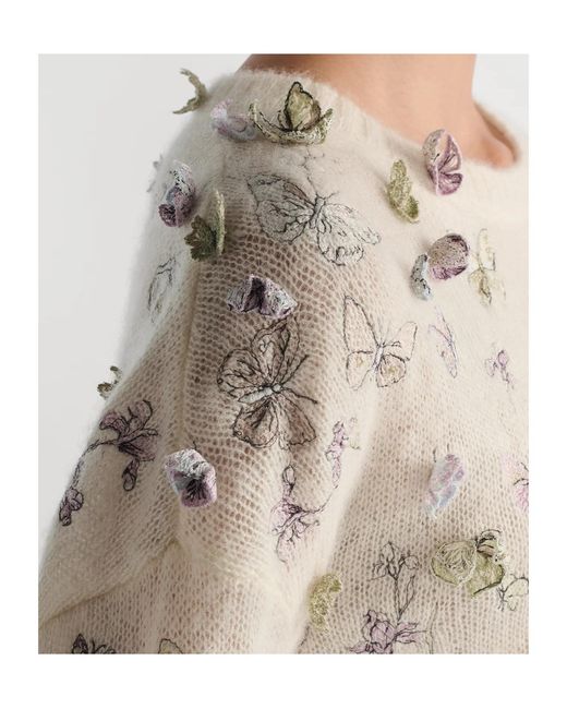 Dior White Embroidered Sweater