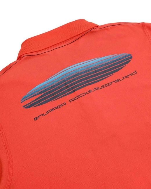 EA7 Red Logo Printed Polo Shirt for men