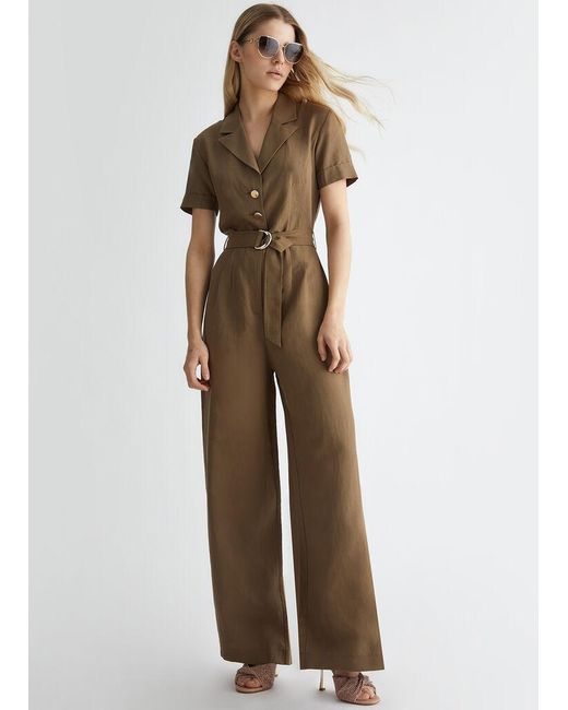 Liu Jo Natural Wide-Leg Jumpsuit