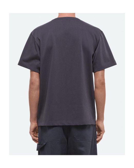 Helmut Lang Blue Crumpled Logo Tee for men