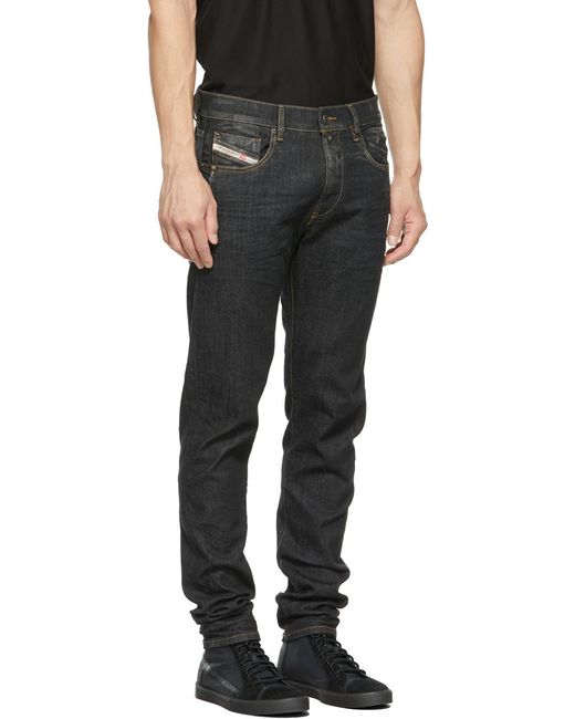 DIESEL Black Slim Fit Jeans for men