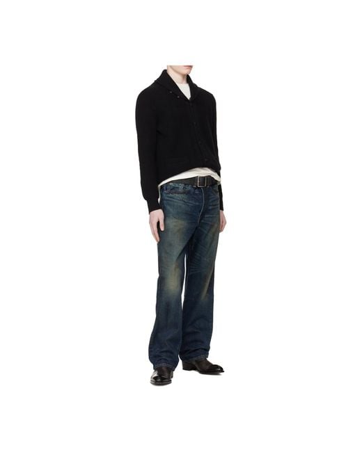 RRL Black Ralph Lauren Shawl Collar Cardigan for men