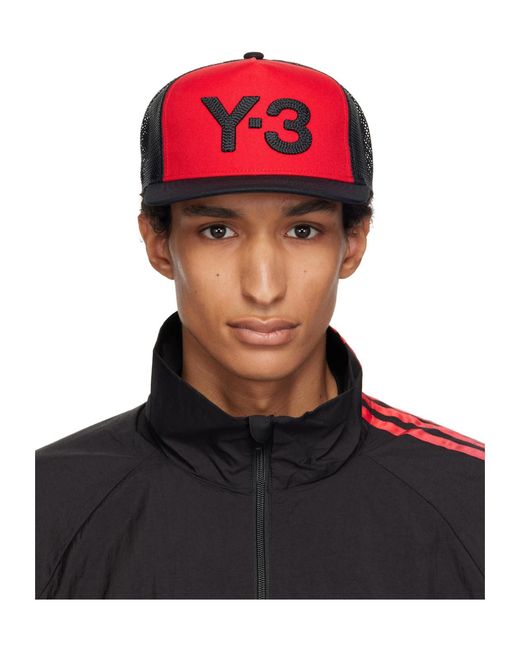 Y-3 Red Trucker Cap for men