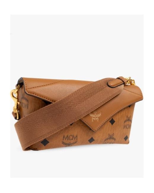 MCM Brown Flip Mini Bag
