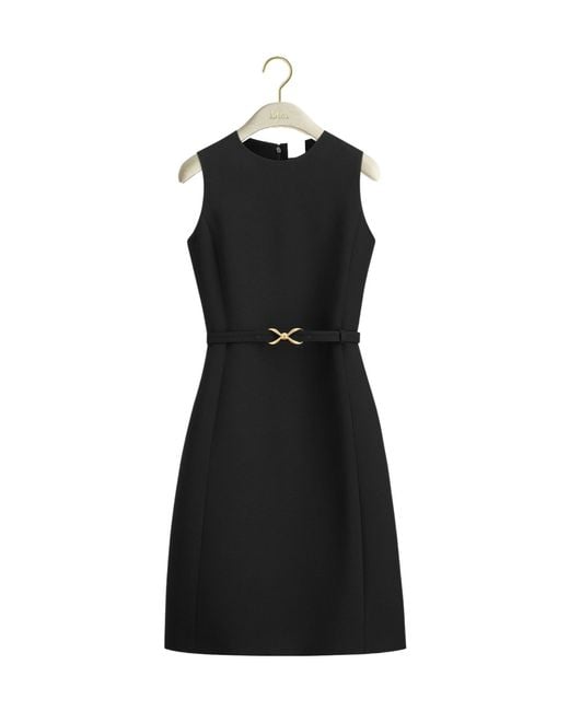 Dior Black Belted Straight Dress