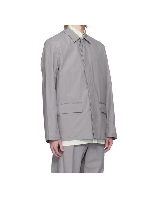 Rier Gray Long-Sleeved Collared Casual Jacket for men