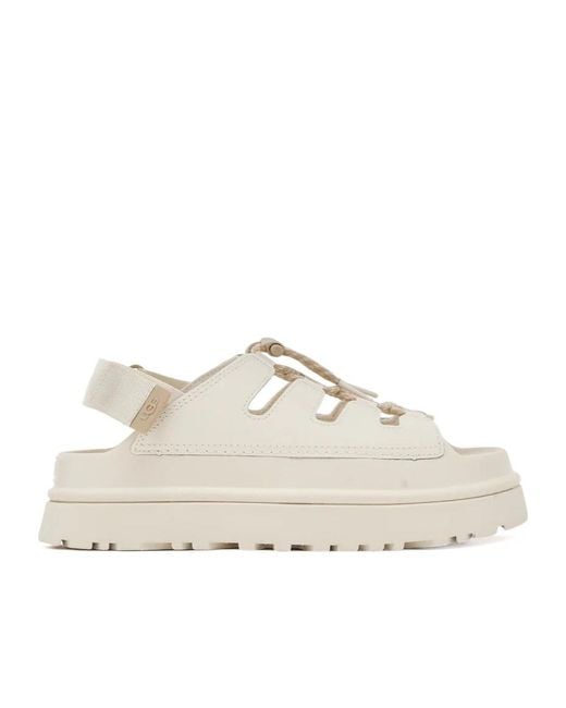 Ugg White Goldenglow Toggle Platform Sandals