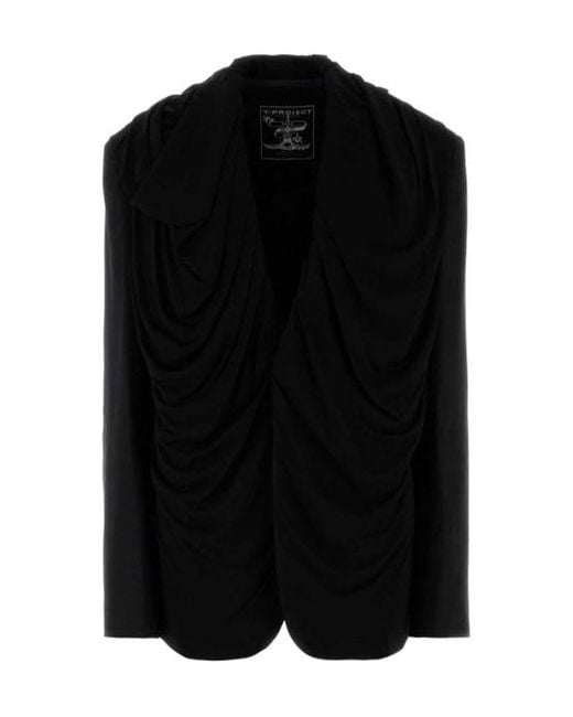 Y. Project Black Draped Oversized Blazer