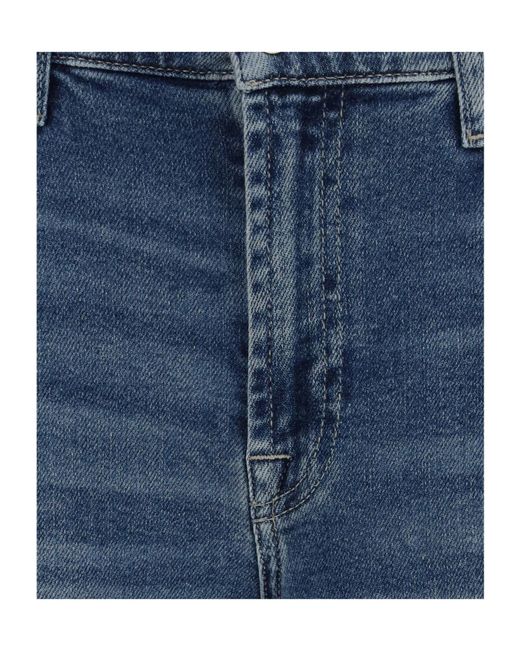 7 For All Mankind Blue High-Rise Flared Jeans