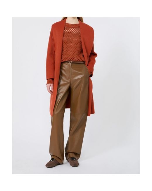 Max Mara Red Long-Sleeved Coat