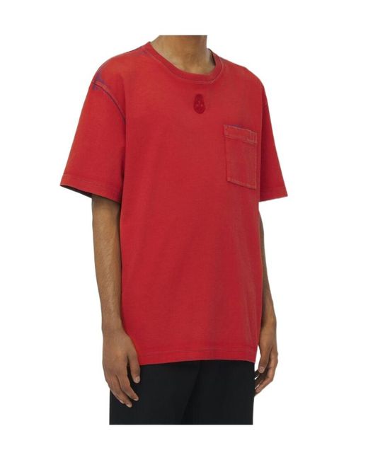 McQueen Skull Embroidered Two-Toned T-Shirt for men