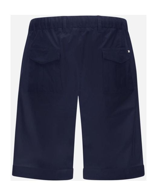 Herno Blue Pleated Drawstring Shorts for men