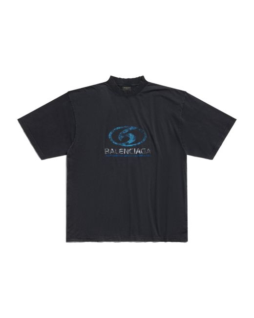 Balenciaga Blue Surfer Medium Fit T-Shirt for men