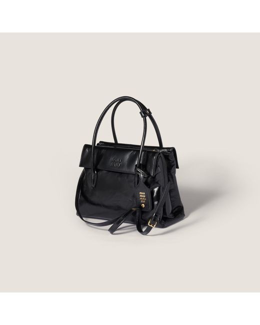 Miu Miu Black Solitaire Shiny Leather Bag