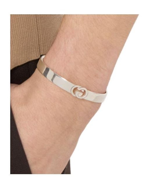 Gucci White Interlocking Bangle Bracelet