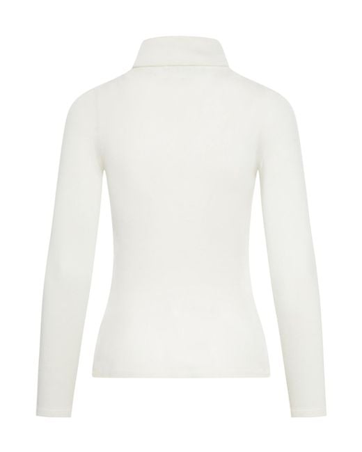 Max Mara White Turtleneck Knitted Top