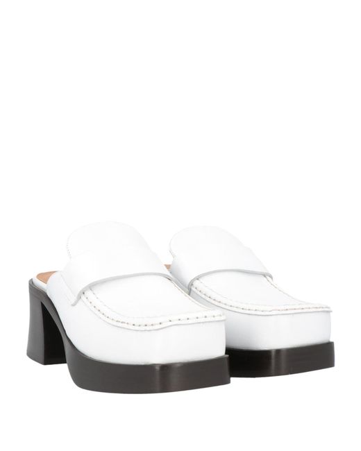 Marni White Pebbled-Leather Mules