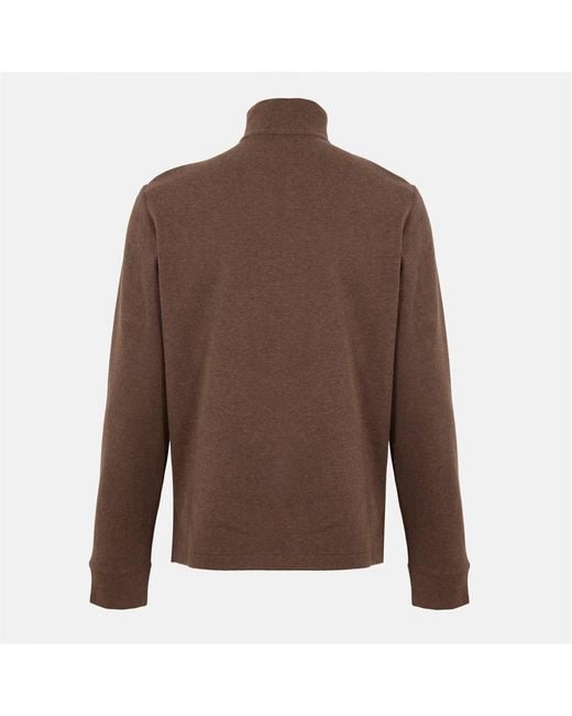 Polo Ralph Lauren Brown Estate Fleece Quarter Zip Sweater for men