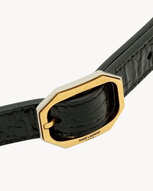 Saint Laurent White Frame Thin Belt
