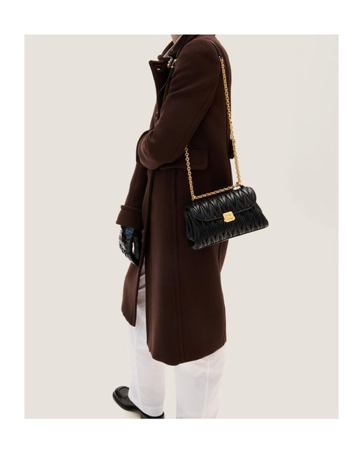 Miu Miu Black Matelassé Nappa Leather Shoulder Bag