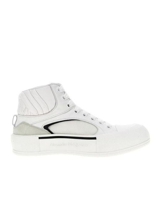 McQueen White High-Top Laced Sneakers for men