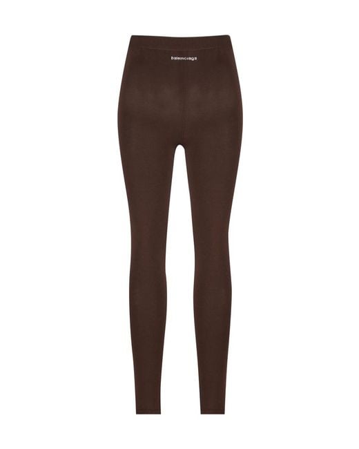 Balenciaga Brown High-Rise Jersey Pants