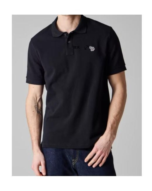 Paul Smith Black Ps Paul Smith Zebra Logo Polo Shirt for men