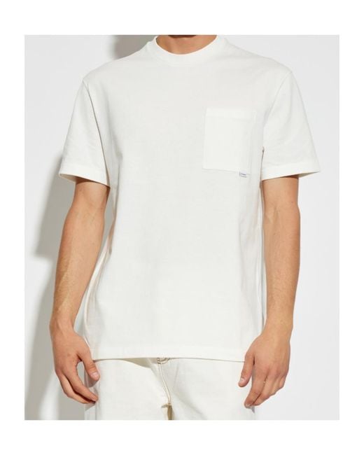 Jil Sander White Logo Tag Crewneck T-Shirt for men