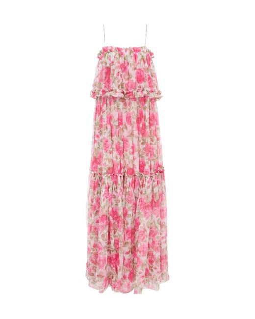 Chloé Pink Thin-Strap Long Dress