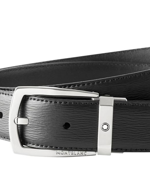 Montblanc White Logo Needle Buckle Belt for men
