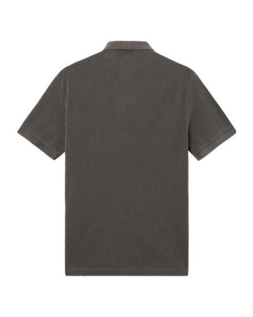 Stone Island Gray Compass-Patch Buttoned Polo Shirt for men