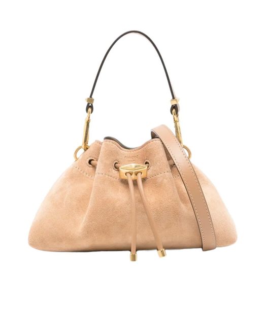 Jimmy Choo Natural Drawstring Shoulder Bag