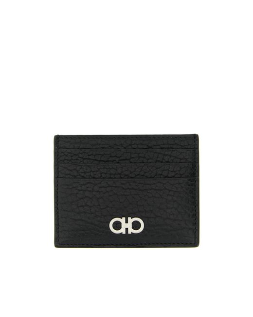Ferragamo Black Gancini Card Holder for men
