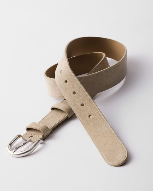Prada Brown Suede Belt for men