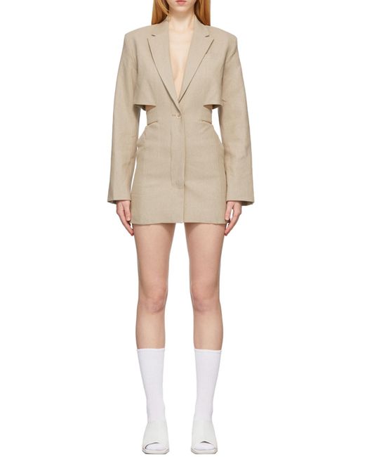Jacquemus Natural Cut-Out Blazer Mini Dress