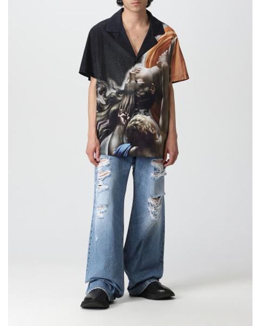 Balmain Black Trompe-L'Œil-Print Shirt for men