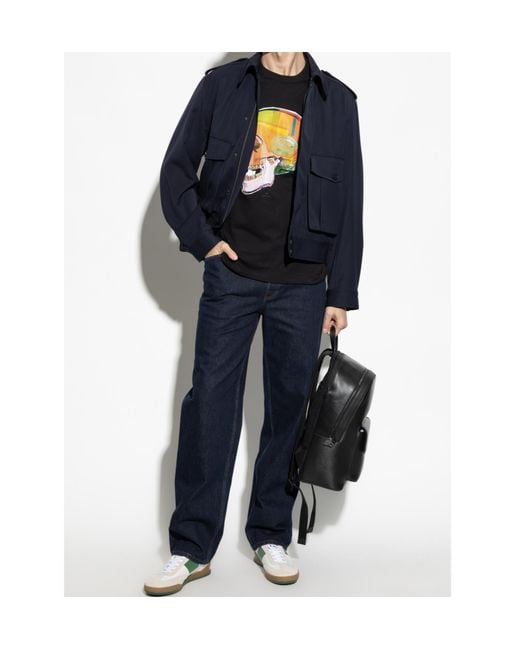 Paul Smith Black Ps Skull Sketch Print T-Shirt for men