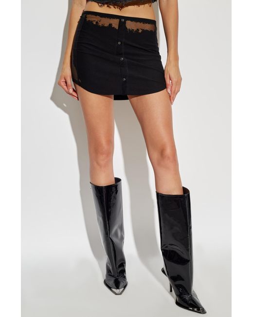 DIESEL Black O-Malvy Curved Hem Mini Skirt