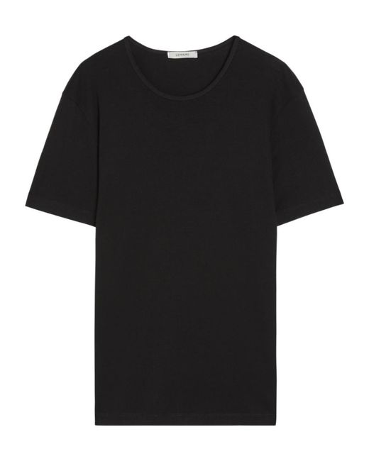 Lemaire Black Wide-Neck Cotton T-Shirt for men