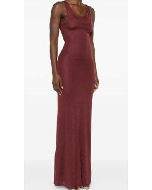 AYA MUSE Purple Round-Neck Long Dress