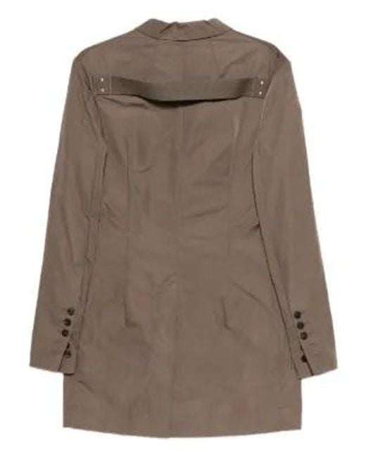 Rick Owens Brown Button Panelled Coat for men